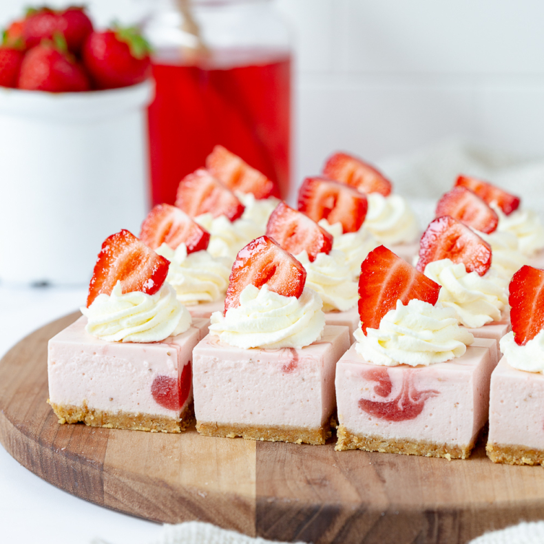 No-bake strawberry cheesecake bites