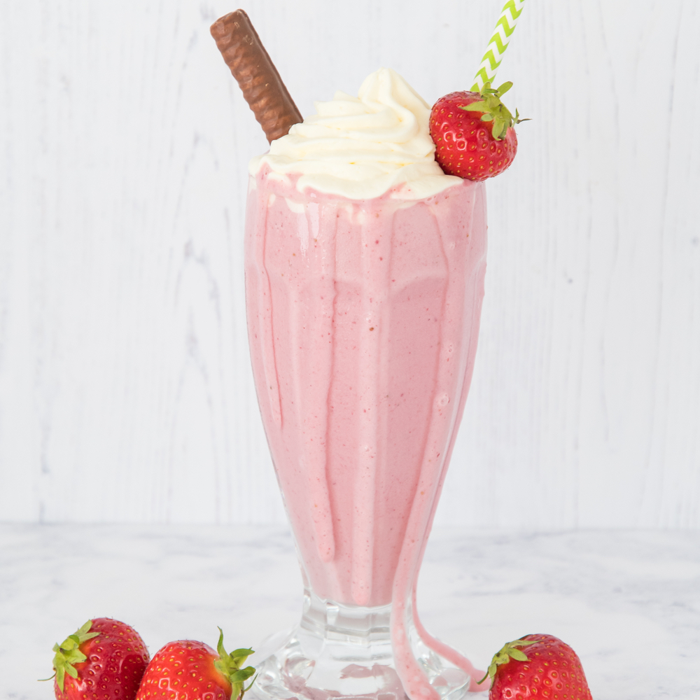 milkshake with strawberries