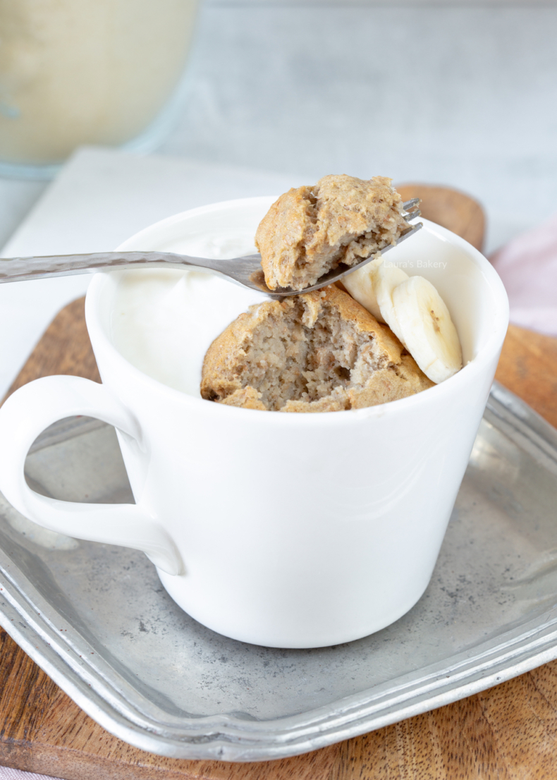 healthy banana bread mug cake 1