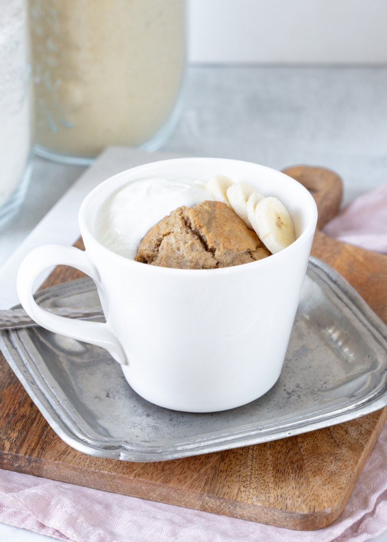 healthy banana bread mug cake 2