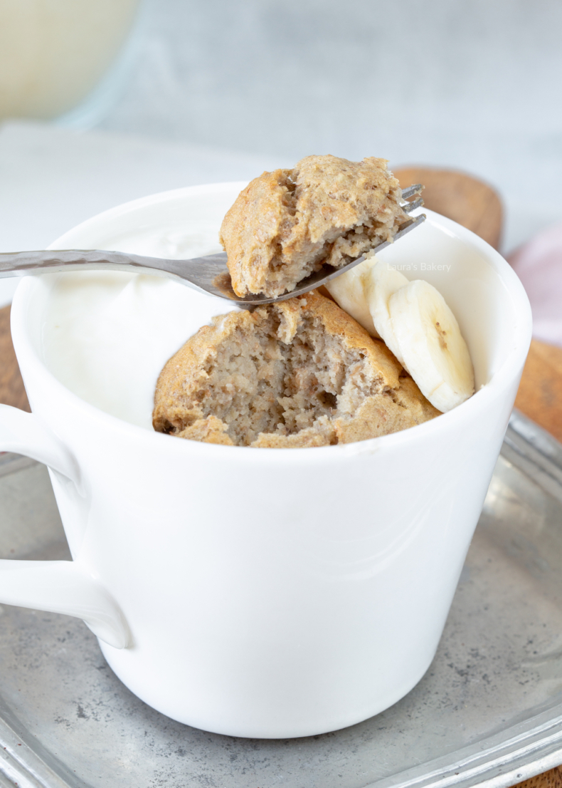 healthy banana bread mug cake 3