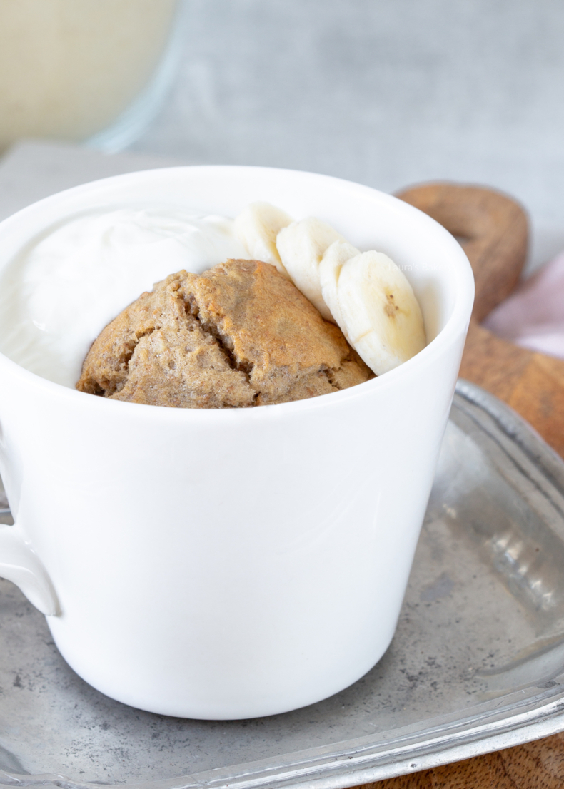 healthy banana bread mug cake 4