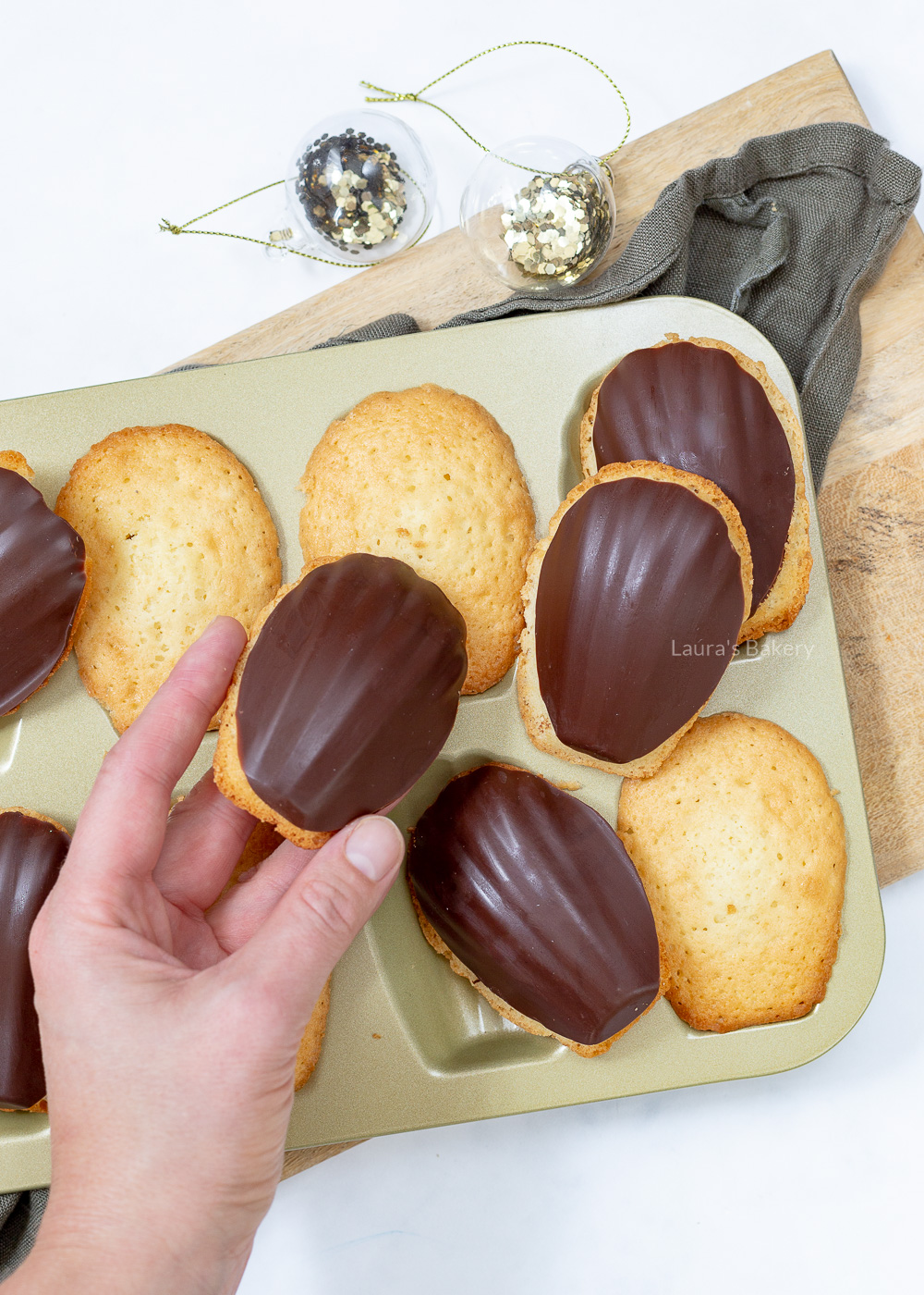Chocolate dipped madeleines 3