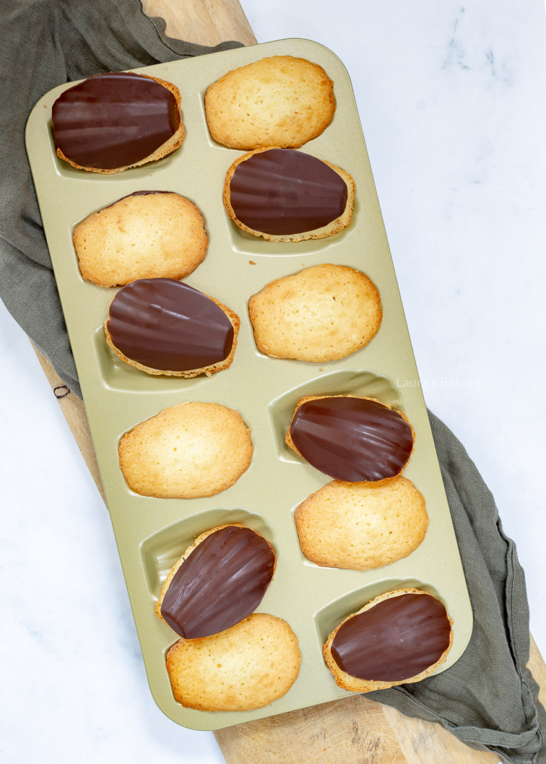 Chocolate dipped madeleines 4