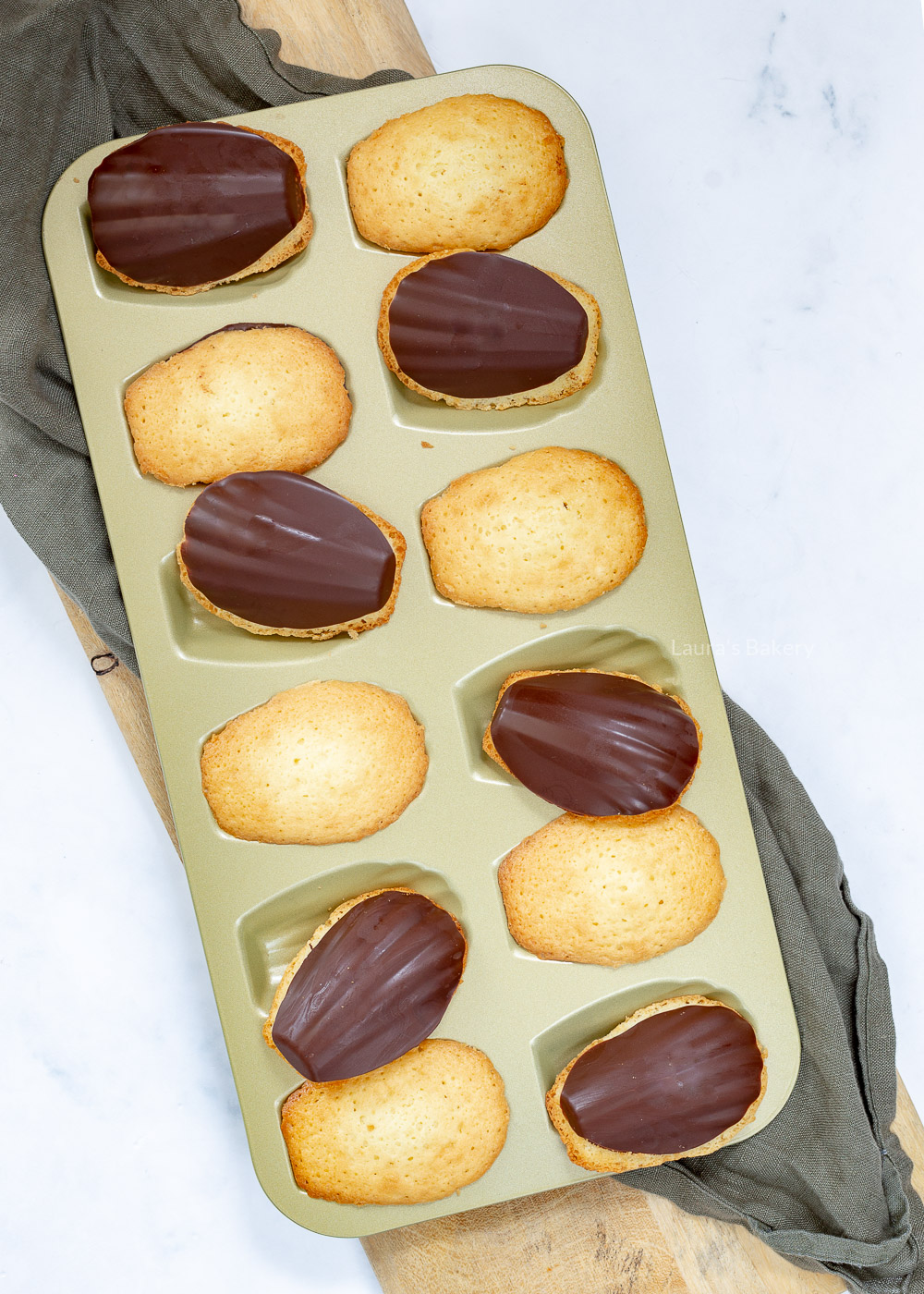 Chocolate dipped madeleines 4
