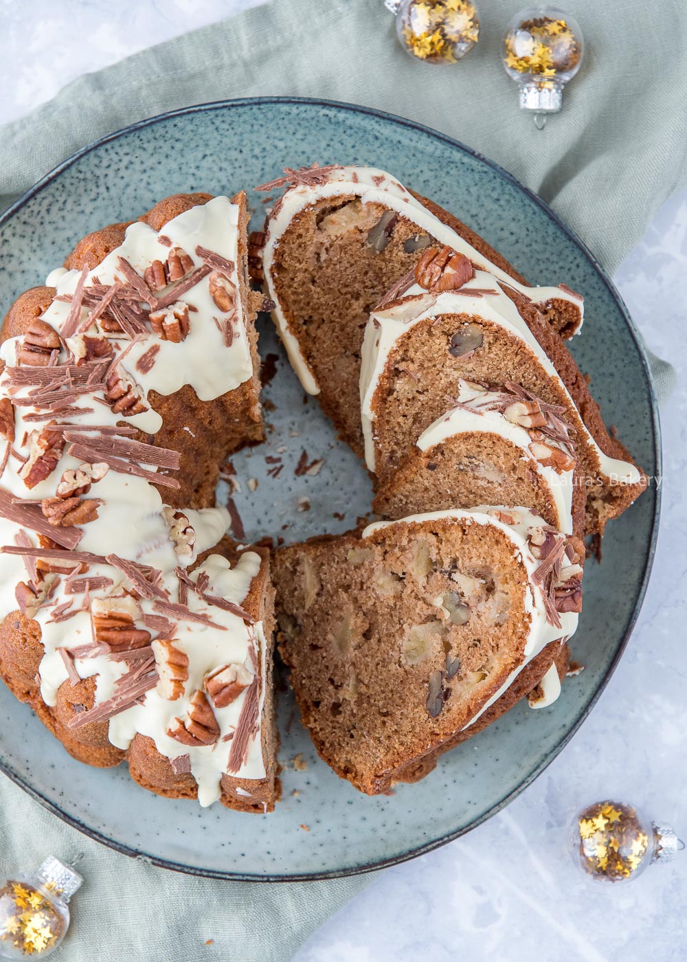 Apple pecan gingerbread bundt cake