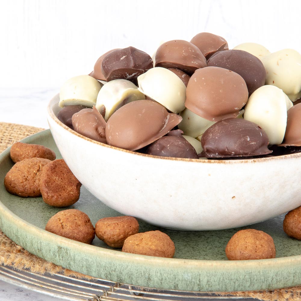 Dutch chocolate covered spiced cookies