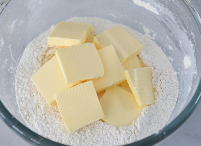 Add cold butter to the flour
