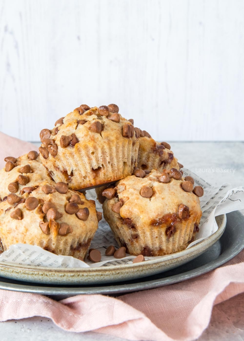 Whole wheat chocolate chip muffins-2
