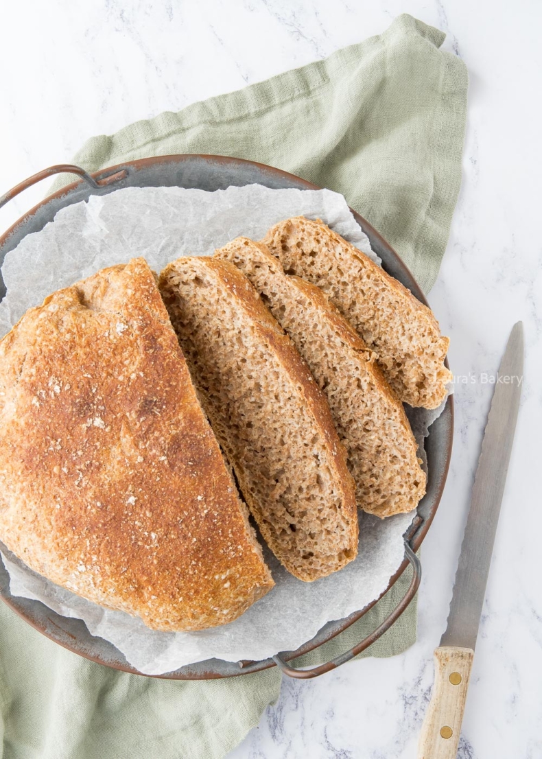 Whole wheat no knead bread-2