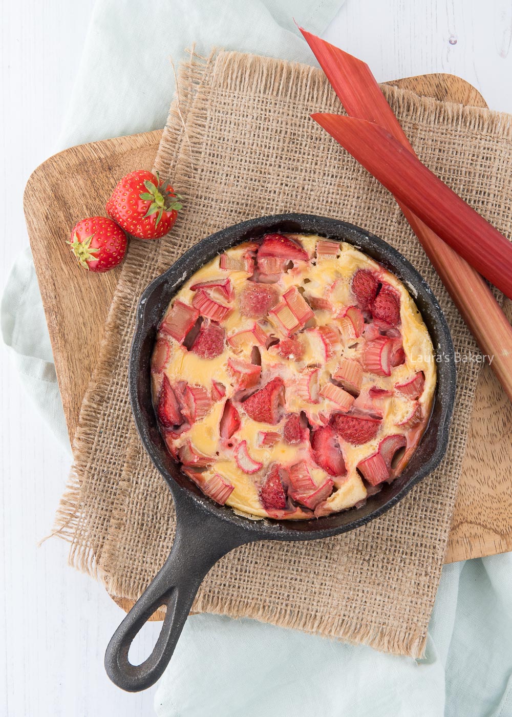 Strawberry rhubarb clafoutis-1
