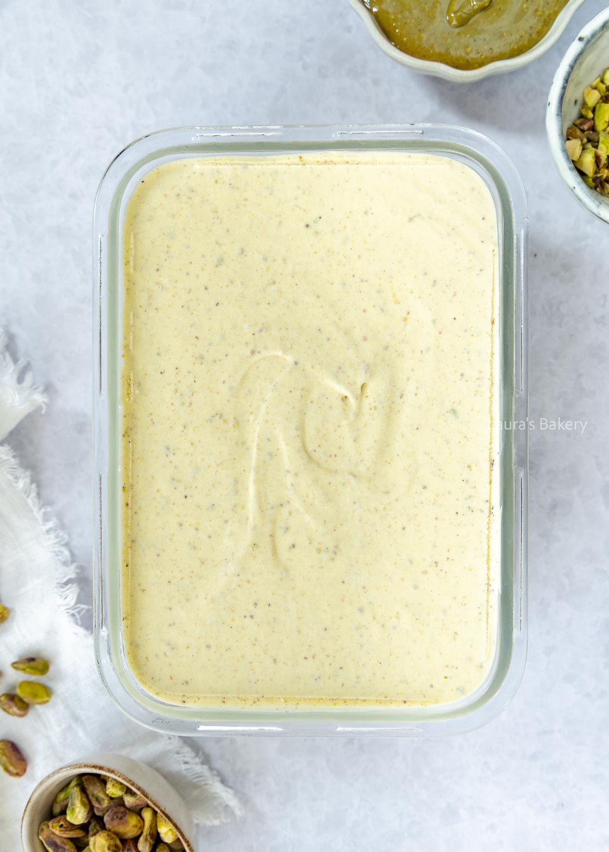 Making pistachio ice cream