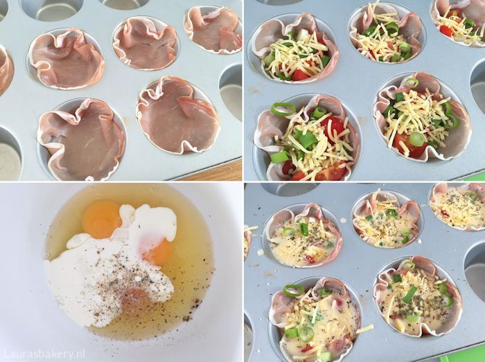 Making bacon and egg muffins