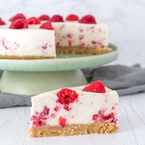 No bake raspberry pie (kwarktaart)