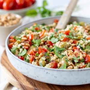 Vegetarian and vegan couscous salad