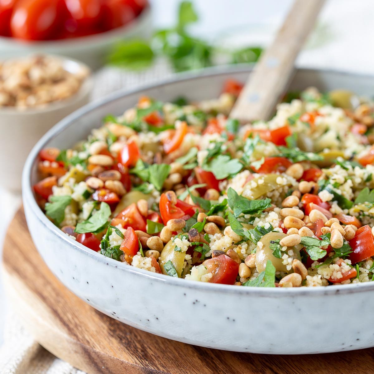 Vegetarian and vegan couscous salad
