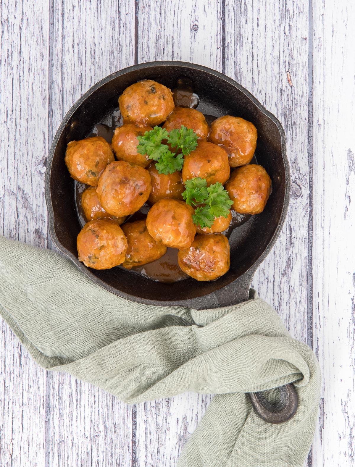 Meatballs in apricot chipotle sauce