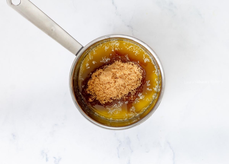 Add the sugar until combined