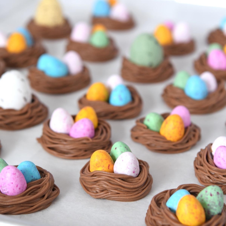 No Bake Chocolate Egg Nests for Easter