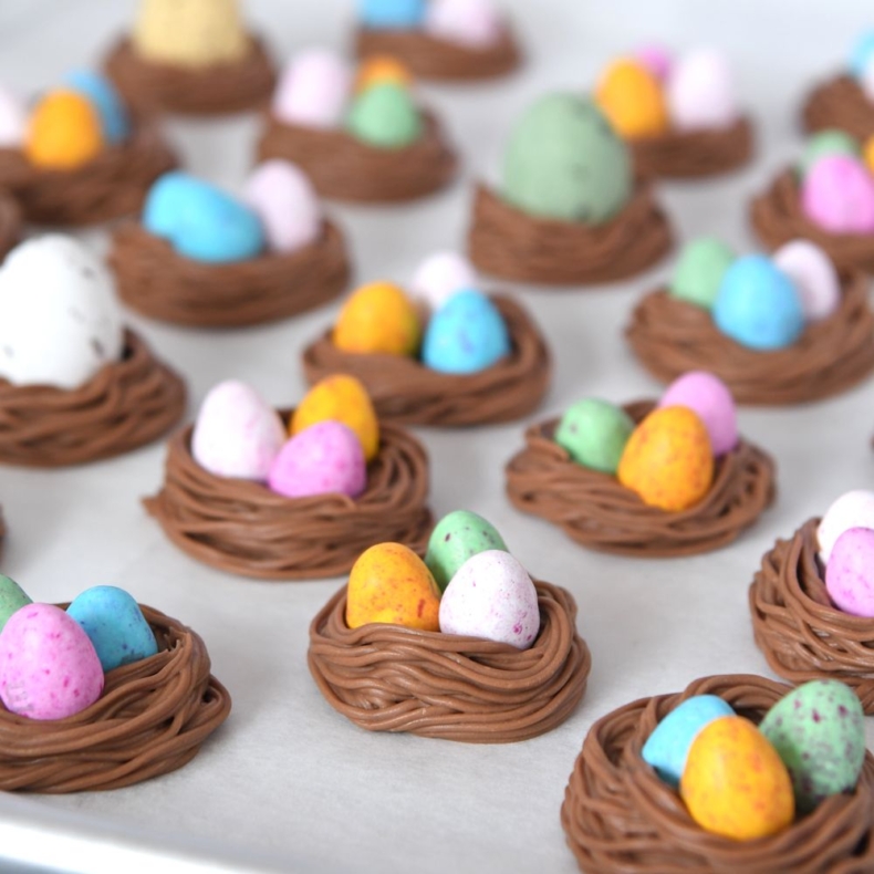 No Bake Chocolate Egg Nests for Easter