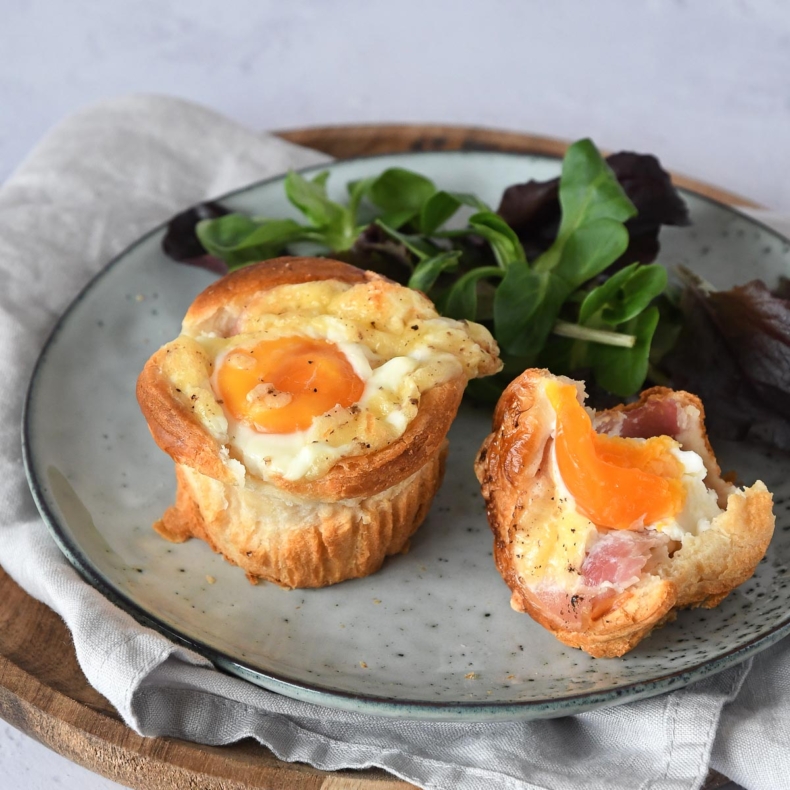 Crescent Roll Egg Cups with Bacon