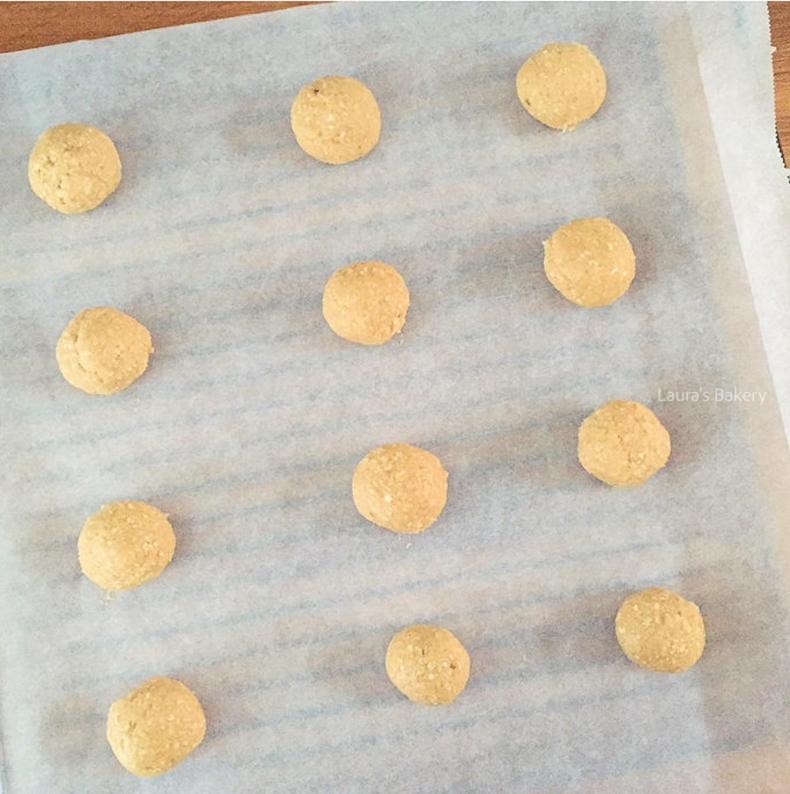 Make dough balls and place on a baking sheet