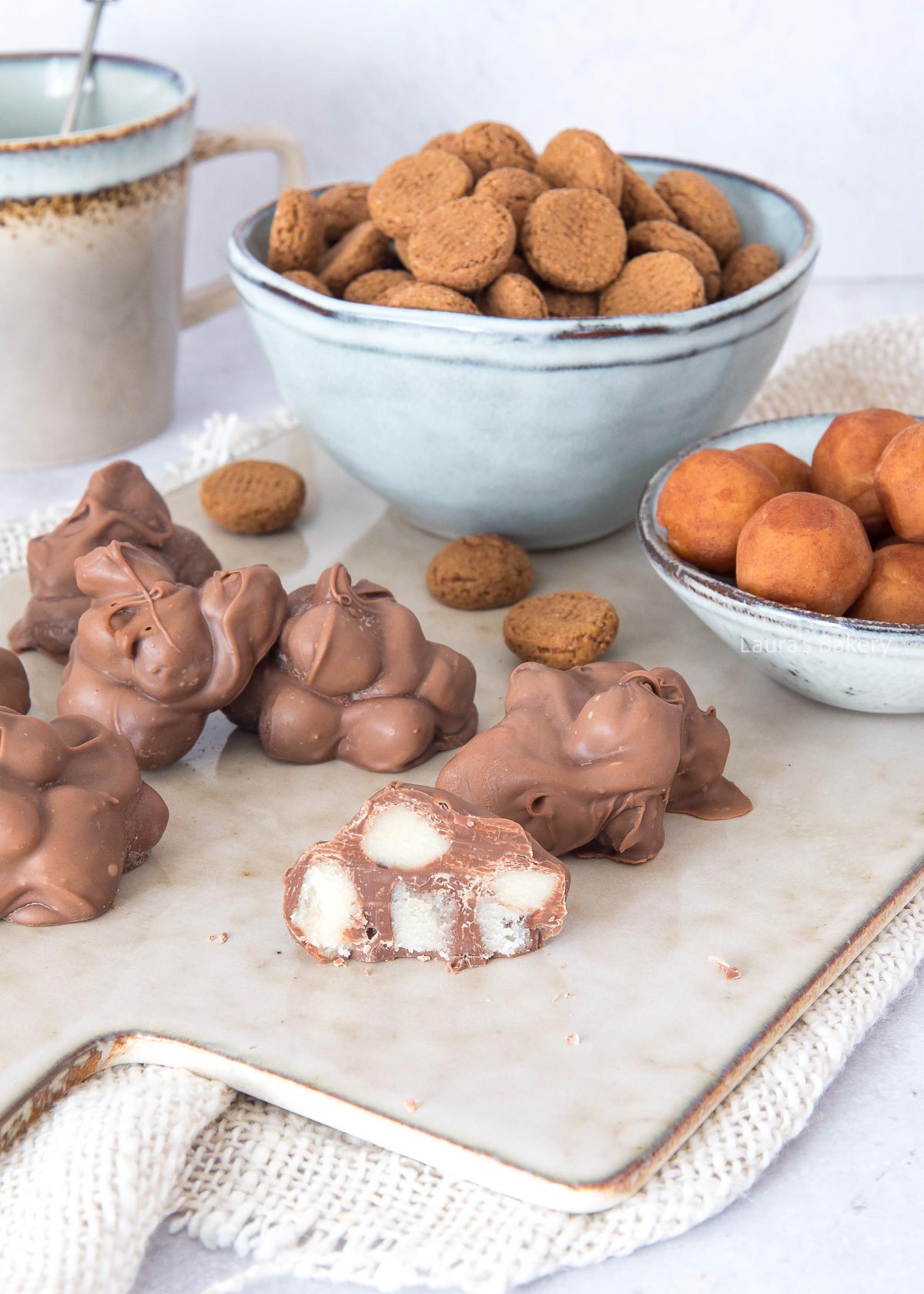 Chocolate covered marzipan clusters-2