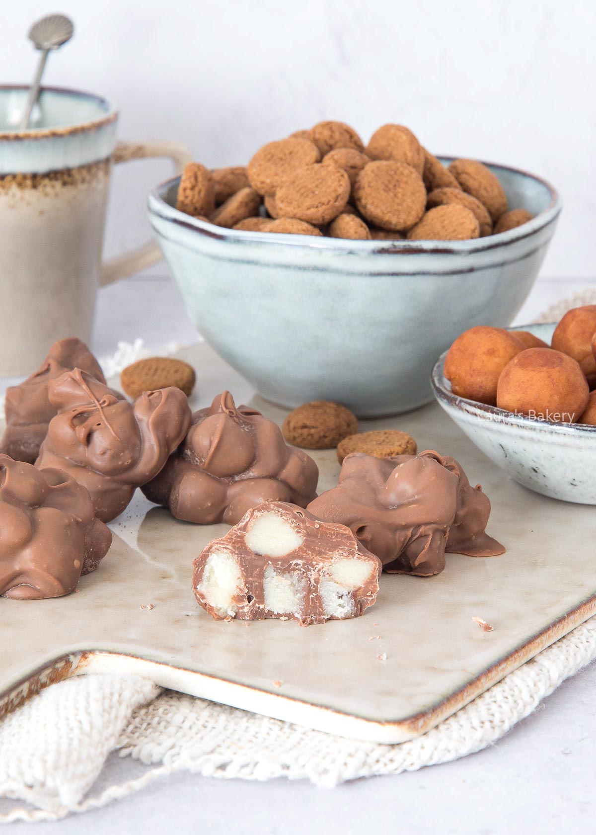 Chocolate covered marzipan clusters-3