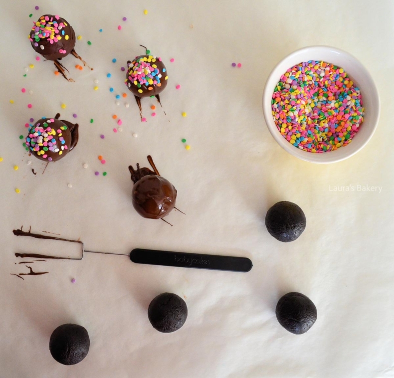 Oreo balls coated in melted chocolate.