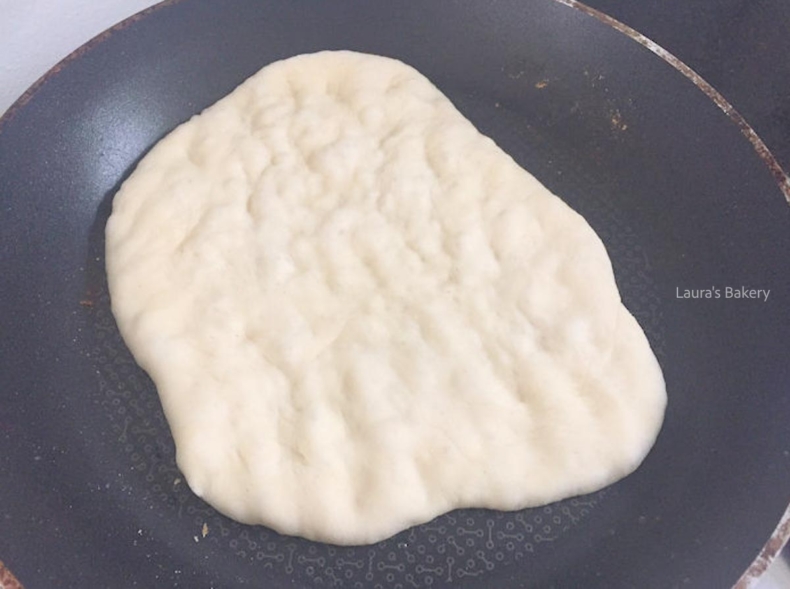 Bake the pita bread in the pan